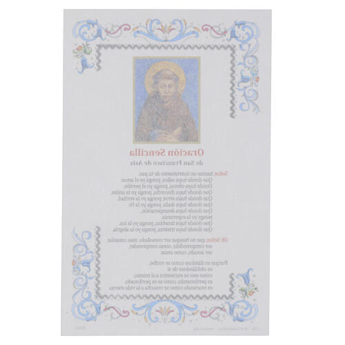 Ornamental parchment featuring St Francis with floral details, 6x4 in, POLISH 3