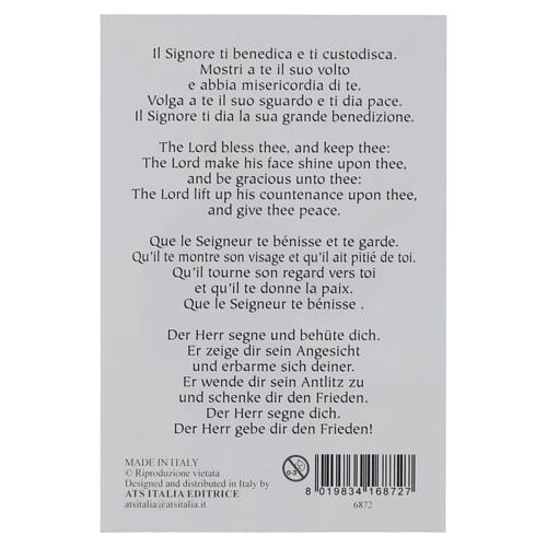 Holy card, Saint Francis of Assisi on cardstock with prayer, 4x3 in 2