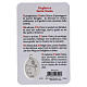 Laminated devotional image of Saint Clare with metal medal and prayer, 4x2 in s2