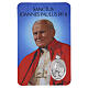 St. John Paul II image with metal medal and blessing, 4x2 in s1