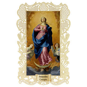 Santino dell'Immacolata Concezione decoro merlettato 11x7 cm