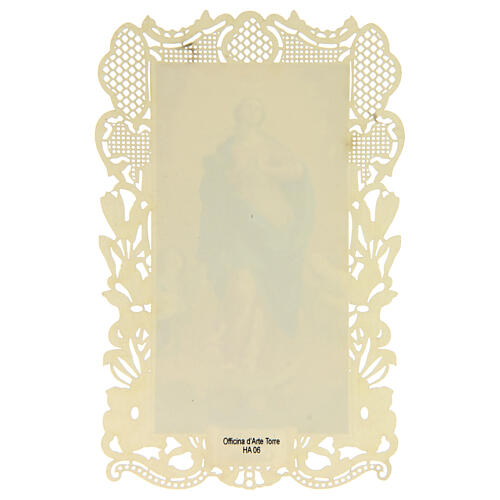 Santino dell'Immacolata Concezione decoro merlettato 11x7 cm 2
