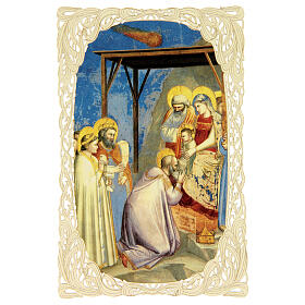 Santino della Natività decoro merlettato 11x7 cm