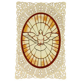 Spitzenbildchen, Heiliger Geist, Heiligenbildchen mit Spitzendekor, 11 x 7 cm
