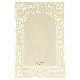 Lace-decorated Eucharist holy card, 4x3 in