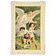 Estampa religiosa del Ángel de la Guarda motivo con encaje 11x7 cm s1