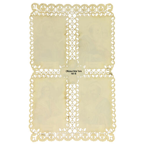 Obrazek religijny - Święci Ewangeliści, z dekoracyjną koronką, 11x7 cm 2