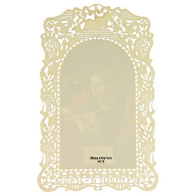 Spitzenbildchen, Heiliger Johannes, Heiligenbildchen mit Spitzendekor, 11 x 7 cm