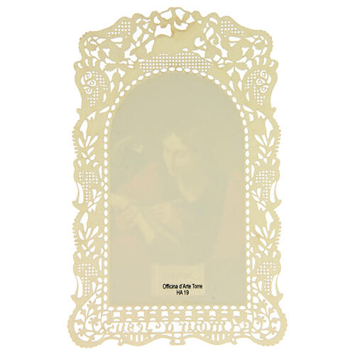 Image pieuse de Saint Jean avec décoration en dentelle 11x7 cm 2