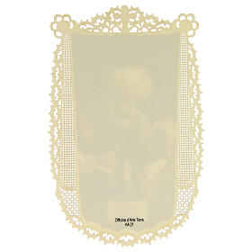 Spitzenbildchen, Heiliger Matthäus, Heiligenbildchen mit Spitzendekor, 11 x 7 cm