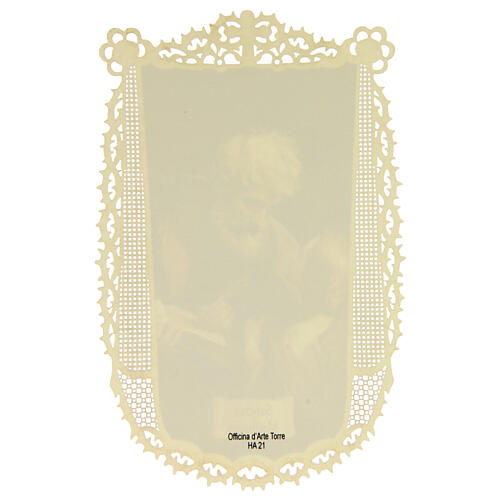 Holy card of Saint Matthew with lace decoration, 4x3 in 2