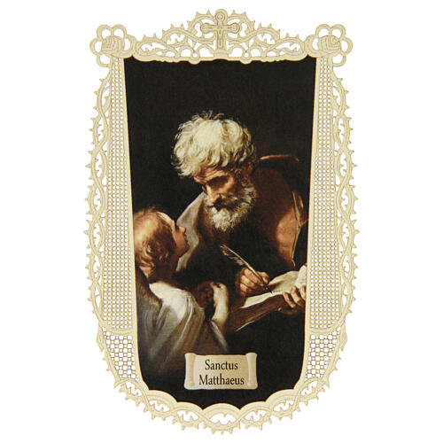 Santino di San Matteo decoro merlettato 11x7 cm 1