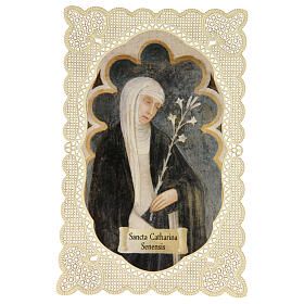 Santino di Santa Caterina carta decoro merlettato 11x7 cm