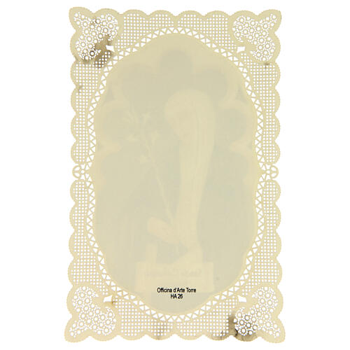 Holy Card of Saint Catherine with Lace, 11x7 cm 2