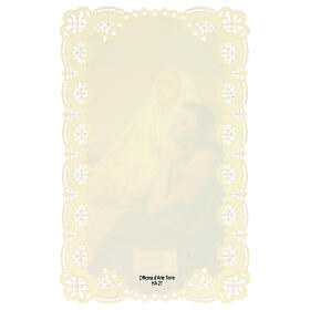 Image pieuse de Sainte Monica décorée avec dentelle 11x7 cm