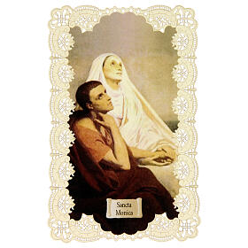 Santino di Santa Monica decoro merlettato 11x7 cm