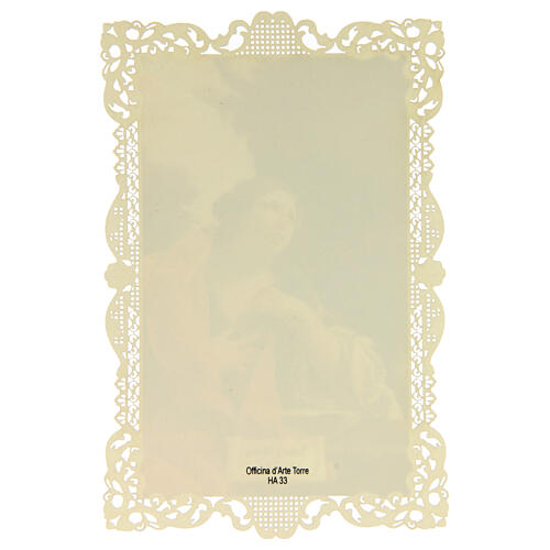 Estampa religiosa de Santa María Magdalena con adorno de encaje 11x7 cm 2