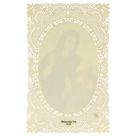 Spitzenbildchen, Heilige Anna, Heiligenbildchen mit Spitzendekor, 11 x 7 cm