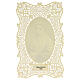 Estampa religiosa de Santa Bernadette con adorno de encaje 11x7 cm s2