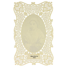 Santino di Santa Bernadette decoro merlettato 11x7 cm