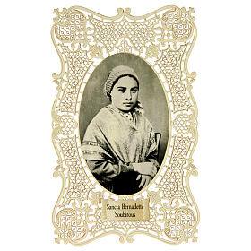 Holy Card of St Bernadette with Lace Decoration, 11x7 cm