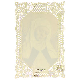 Heiligenbildchen der Heiligen Birgitta von Schweden mit Spitzenverzierung, 11x7 cm