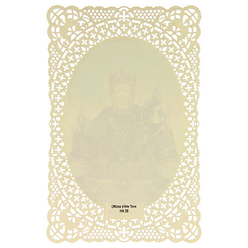 Santino di Sant'Agata decoro merlettato 11x7 cm 2