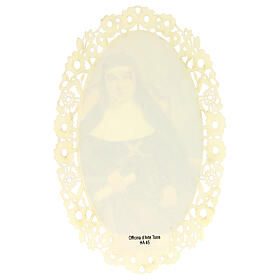 Spitzenbildchen, Heilige Maria vom Kreuz, Heiligenbildchen mit Spitzendekor, 11 x 7 cm