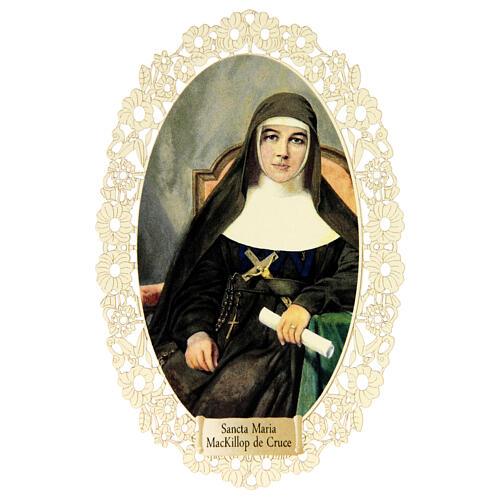 Image sainte de Sœur Marie de la Croix ornée de dentelle 11x7 cm 1
