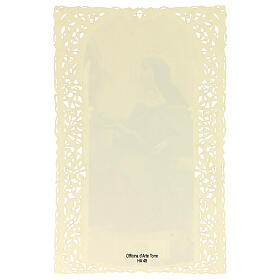 Spitzenbildchen, Heilige Franziska Romana, Heiligenbildchen mit Spitzendekor, 11 x 7 cm