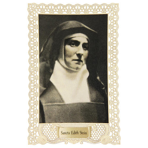 Estampa religiosa de Santa Teresa Benedicta de la Cruz Edith Stein encaje decorativo 11x7 cm 1