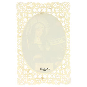 Spitzenbildchen, Heilige Brigida von Irland, Heiligenbildchen mit Spitzendekor, 11 x 7 cm