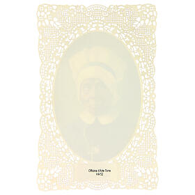 Santino della Venerabile Mary Elizabeth Lange decoro merlettato 11x7 cm