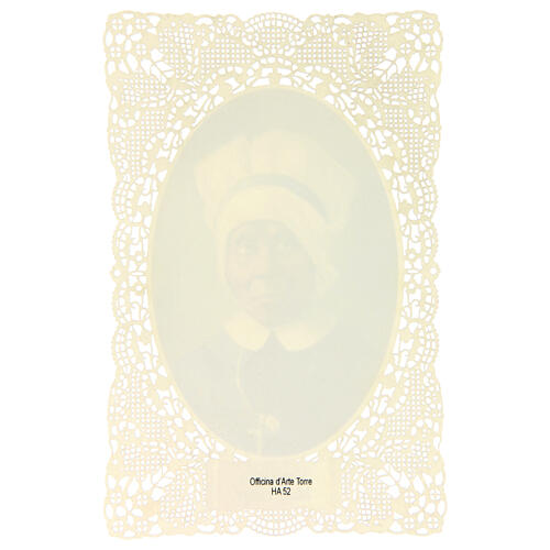 Santino della Venerabile Mary Elizabeth Lange decoro merlettato 11x7 cm 2