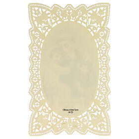 Spitzenbildchen, Heiliger Antonius von Padua, Heiligenbildchen mit Spitzendekor, 11 x 7 cm