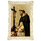 Saint Dominic, lace-embellished holy card, 4x3 in s1