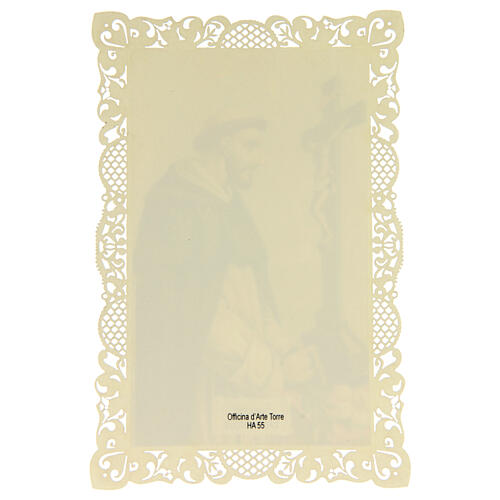 Saint Dominic Holy Card Lace-Decorated, 11x7 cm 2
