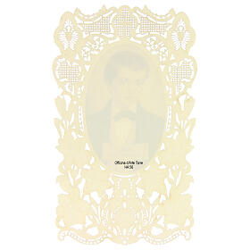 Saint Dominic Savio, lace embellished holy card, 4x3 in