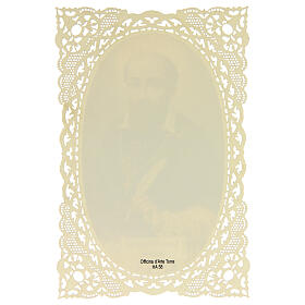 Spitzenbildchen, Heiliger Franz von Sales, Heiligenbildchen mit Spitzendekor, 11 x 7 cm