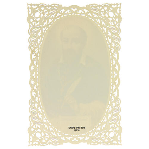 Santinho de São Francisco de Sales com decoração rendada 11x7 cm 2