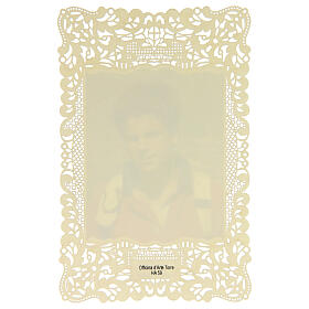 Saint Carlo Acutis Holy card with lace decoration, 11x7 cm
