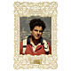 Saint Carlo Acutis Holy card with lace decoration, 11x7 cm s1