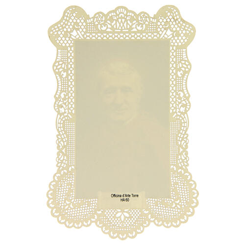 Obrazek religijny - Święty Jan Henryk Newman, z dekoracyjną koronką, 11x7 cm 2