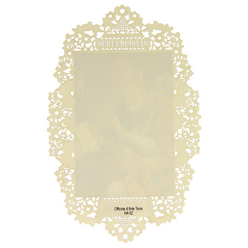 Image pieuse de Saint Eusèbe bord en dentelle 11x7 cm 2