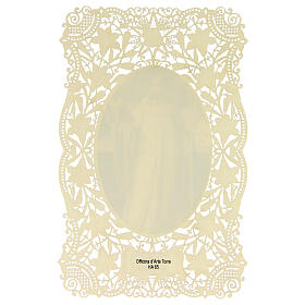 Spitzenbildchen, Heiliger Bernhard von Clairvaux, Heiligenbildchen mit Spitzendekor, 11 x 7 cm