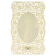 Saint Bernard of Clairvaux, lace-embellished holy card, 4x3 in s2