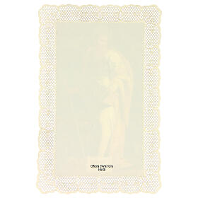 Spitzenbildchen, Heiliger Paulus, Heiligenbildchen mit Spitzendekor, 11 x 7 cm