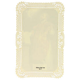Estampa religiosa de San Ignacio de Loyola con adorno de encaje 11x7 cm