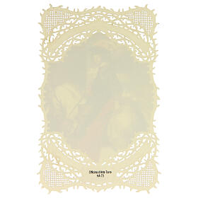 Spitzenbildchen, Heiliger Martin, Heiligenbildchen mit Spitzendekor, 11 x 7 cm