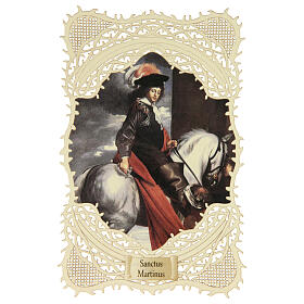 Saint Martin Holy Card Lace-Decorated, 11x7 cm